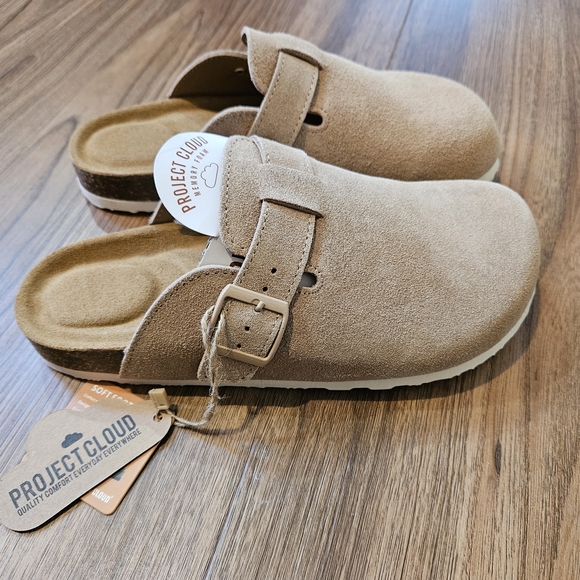 Project Cloud Benton Tan Sand Suede Clogs Size 8 - Picture 4 of 4